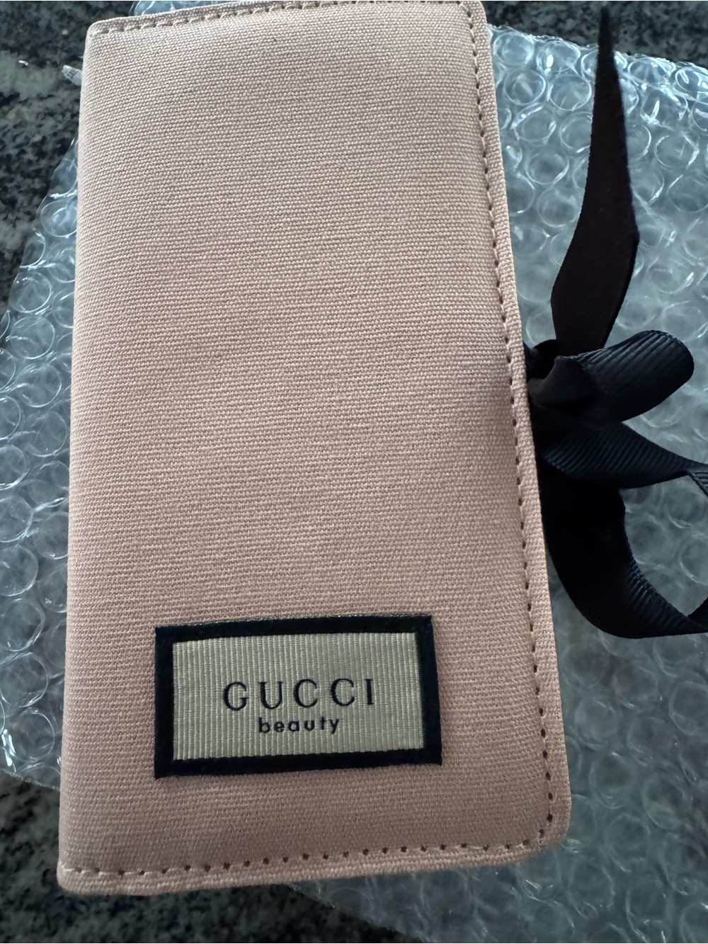Gucci Beauty Pink Canvas Makeup Pouch